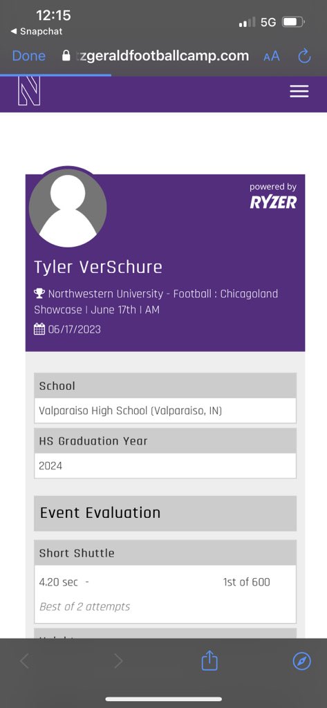 Got the results from the Northwestern camp! Best Pro Shuttle at camp! <a href="/IndianaPreps/">Indiana Preps</a> <a href="/IndyWeOutHere/">IndyWeOutHere ‼️</a> <a href="/Indyrecruit_/">IndyRecruit</a> <a href="/VHSFootball_19/">Valpo High School Football</a> <a href="/PennypackerRoss/">Ross Pennypacker</a>