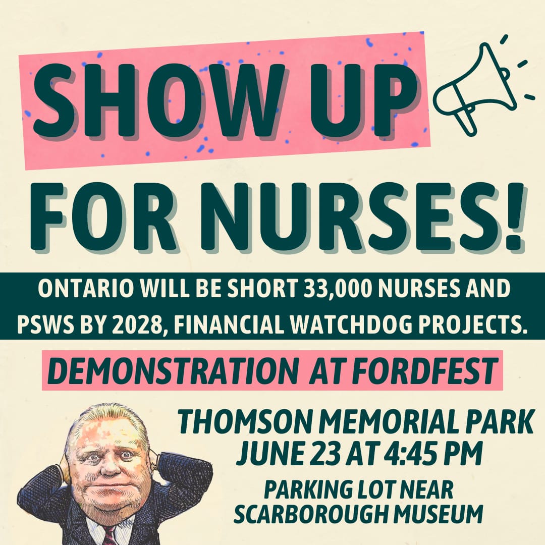 When I found out Ford Fest would be by #Scarborough General Hospital this Friday, I knew I had to show up. Fellow community members will be holding a peaceful demonstration in support of nurses outside Ford Fest. Let your #ScarbTO friends know. Sign up at fb.me/e/2b38o7QHD