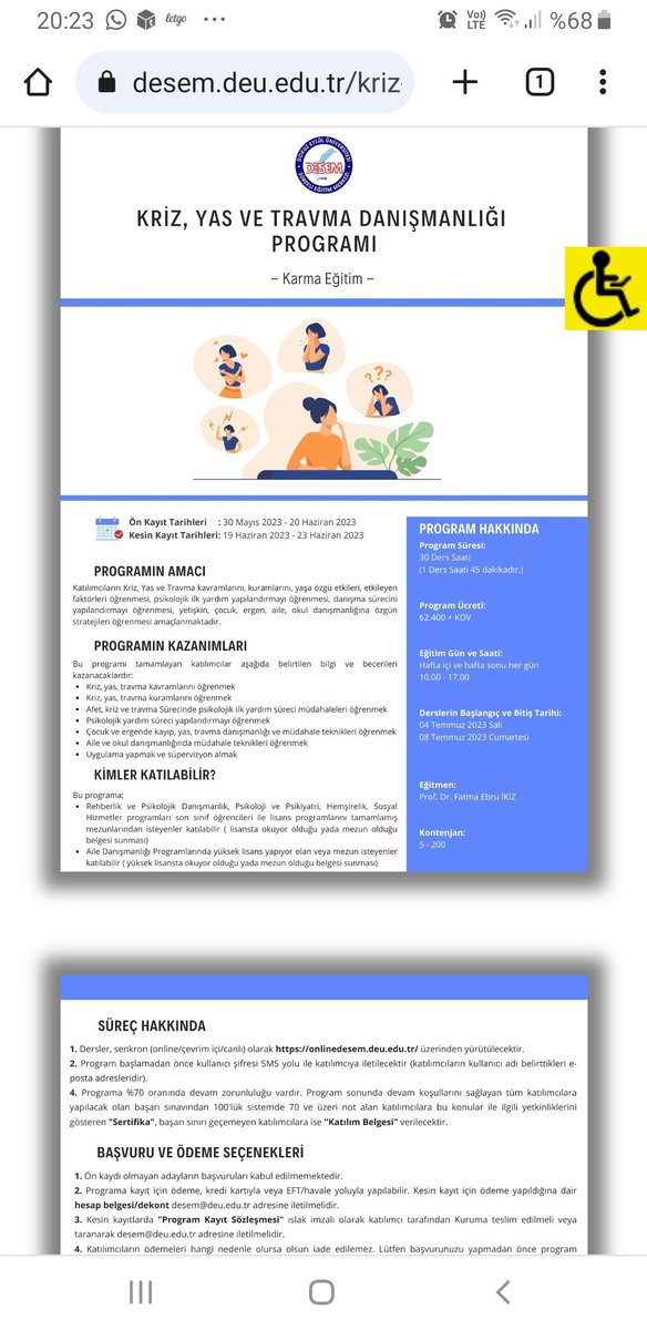 Merkezimiz ile DESEM işbirliğinde Kriz Yas ve Travma Danışmanlığı programı yeni grubu başlıyor  , yararlanmanızı dileriz