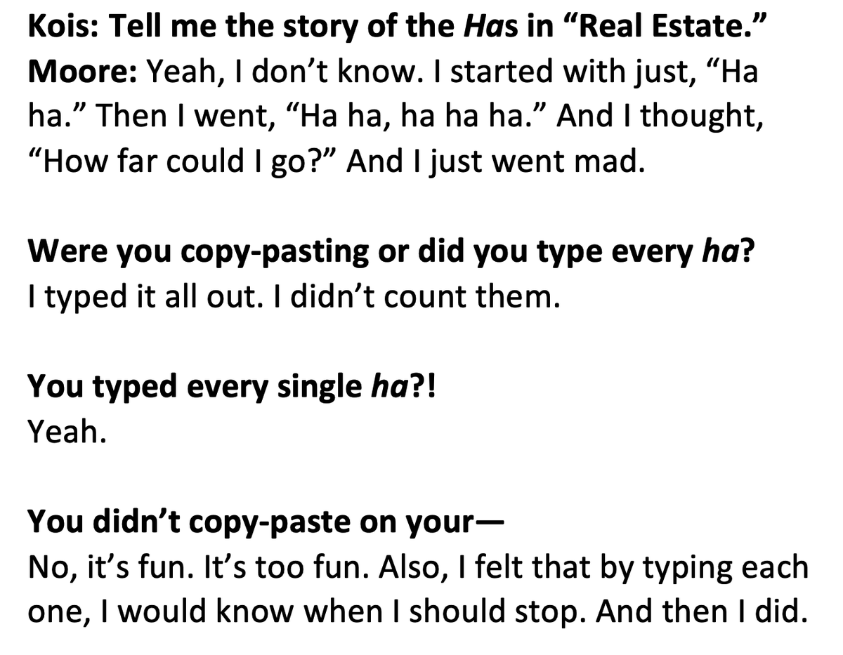 dankois's tweet photo. When I interviewed Lorrie Moore, I knew I had to ask her an important question that would surely never end up in the profile. Here was her answer. https://t.co/0YcD3urpAN https://t.co/lutLULYbIv