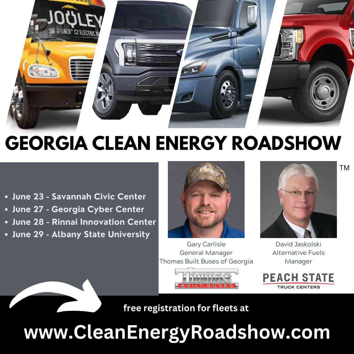 AltFuelTour's tweet photo. Join the leaders from Peachstate Trucks as they discuss #altfuel vehicle options at the Clean Energy Roadshow starting this week! https://t.co/jDTBUpXRJA https://t.co/uKr4DW4uVJ