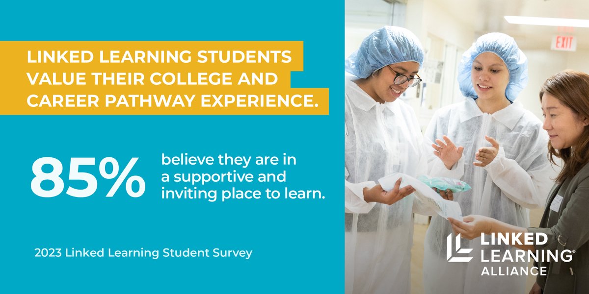 Students say tight-knit learning communities like #GoldenStatePathways matter. “I feel as if I can really talk to the teachers about any problems I am experiencing.”- 12th grader, @SB_CitySchools. bit.ly/43L0ZIu @RendonAD62 @SenToniAtkins @PhilTing @NancySkinnerCA
