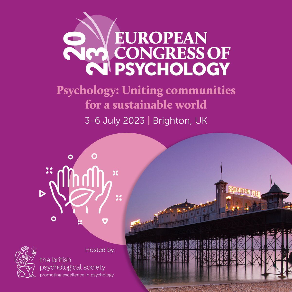 Join us in Brighton in for #ECP2023 to celebrate psychology and its power to unite communities for a more sustainable world.

1 day tickets available exclusively to BPS members: bit.ly/1dayECP2023