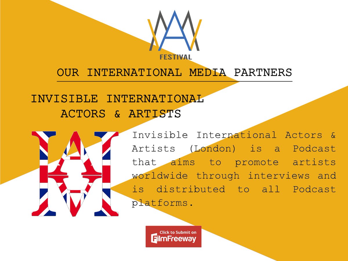 Let us introduce you to our Media partner!
@iiaapodcast

Make A Wish Festival: filmfreeway.com/MAWFestival 

#invisibleinternationalactorsartists #london #news #filmfestival #supportindiefilm #actorslife #mediapartner #podcast #filmfreeway #film #filmstudio #tv #italia #uk #Spotify