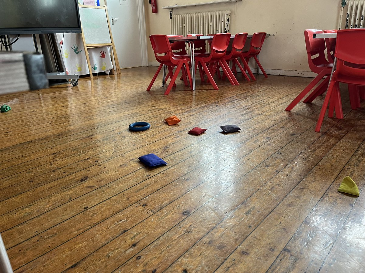 Mid club downpour @LongMarstonCEP meant a change of activity! Indoor beanbag boules it is. 💦⚡️