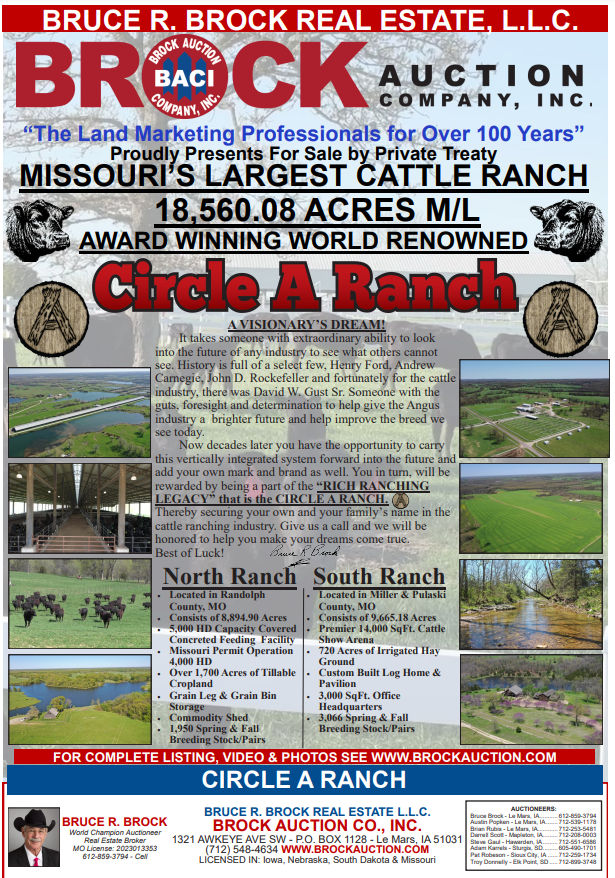 If you want to grow your cattle operation, here you go.  Call Bruce Brock.