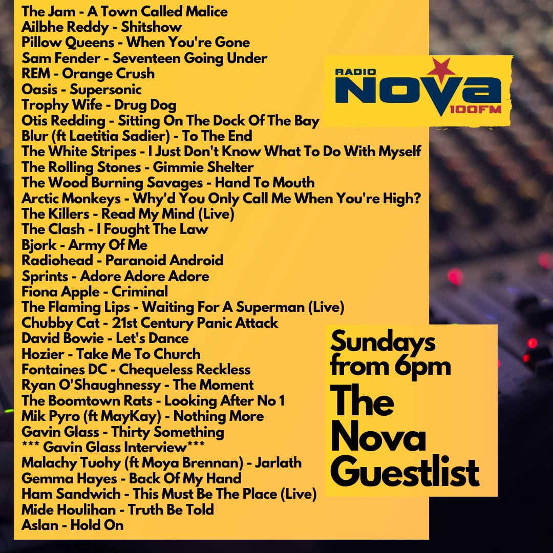 🚨All the great songs from the #NovaGuestlist; incl chats with @TheGooDublin & @GavinGlassMusic; & First plays for @MideHoulihan @MalachyTuohy @MikPyro Ft @MayKay316 & @Ryan_Acoustic!☘️ 📻Listen back Now on nova.ie/radio-schedule… or 6pm Sundays on @RadioNova100! #IrishMusicParty