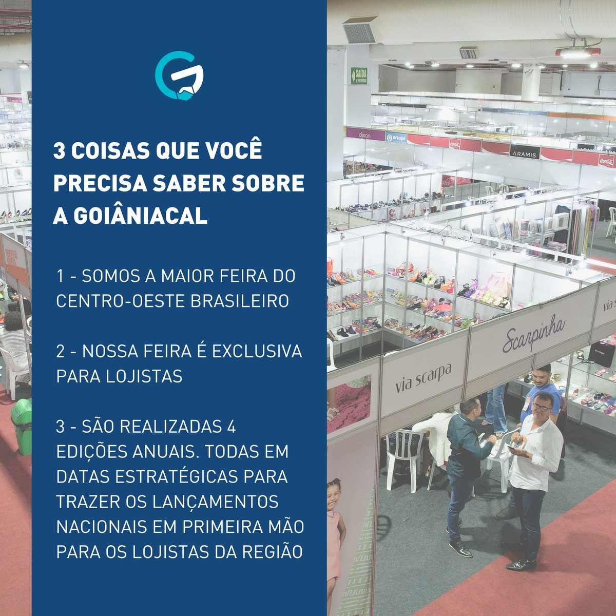 Ainda não conhece a #Goiâniacal?
Então veja 3 coisas sobre nós que você precisa saber!

#goiania #feiradenegocios #lojista #comprasatacado