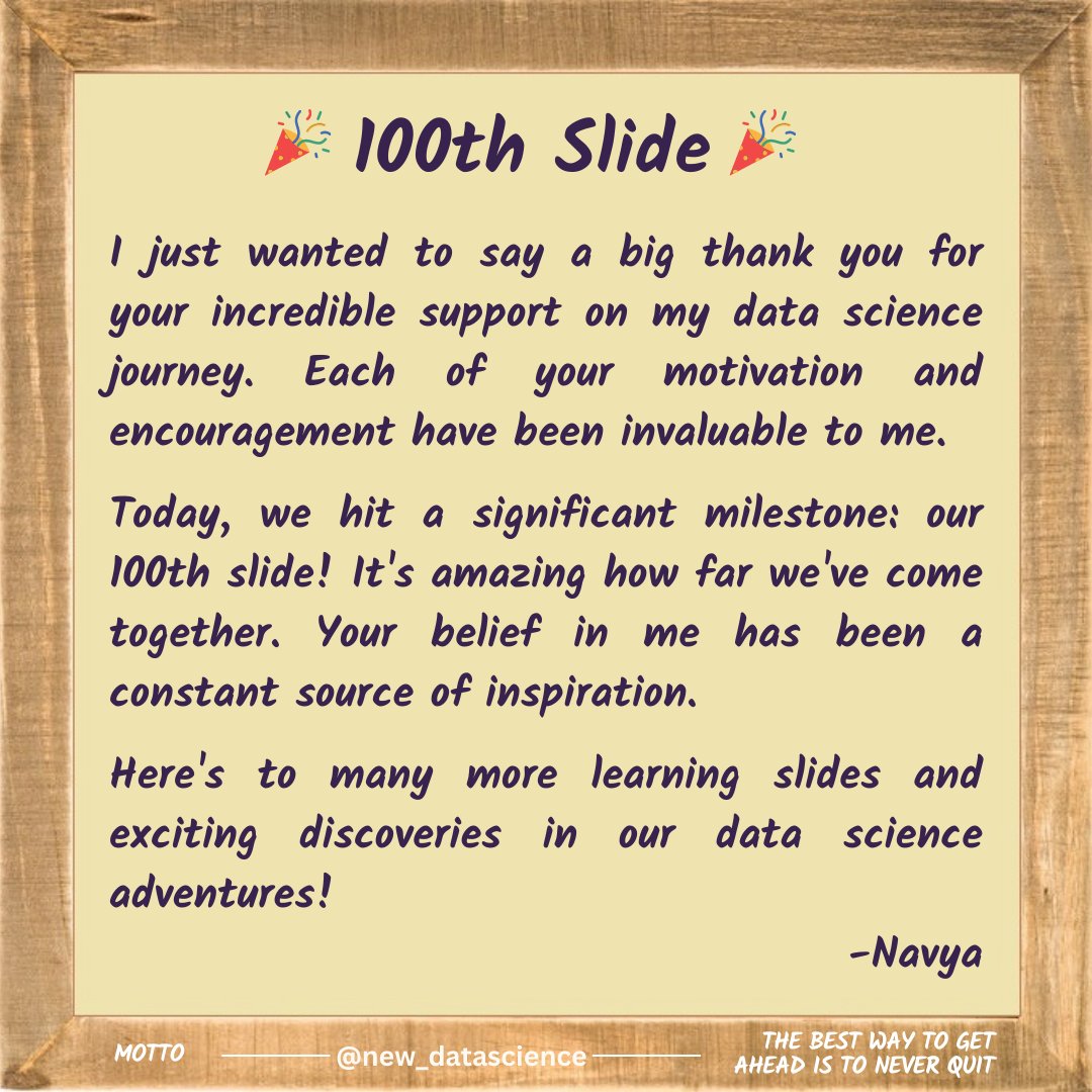 newdatadiary's tweet image. Thank you again for your support! Follow @new_datascience for everyday learning!
#PythonDataScience #LearningToCode #python #datascience #dataanalytics #datavisualization #data #math #machinelearning