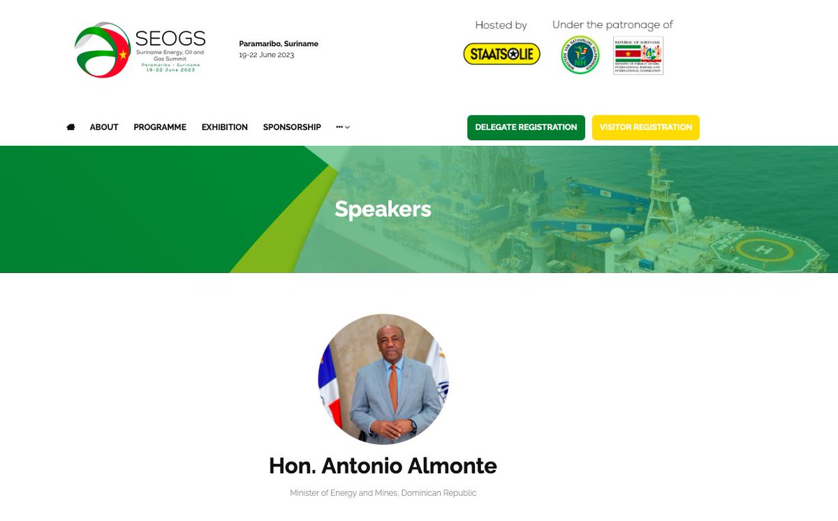 AntonioAlmonteR's tweet photo. #DiplomaciaEnergética. Intervendré en la "Cumbre Estratégica de Energía, Petróleo y Gas" en Surinam 🇩🇴🇸🇷

🔸 Queremos intensificar la colaboración con un actor que aspirar a ser clave en el comercio energético regional.

Ceremonia de apertura #SEOGS2023 👇🏾
https://t.co/RuLjfBFxrP https://t.co/Gmfkzhf5pA