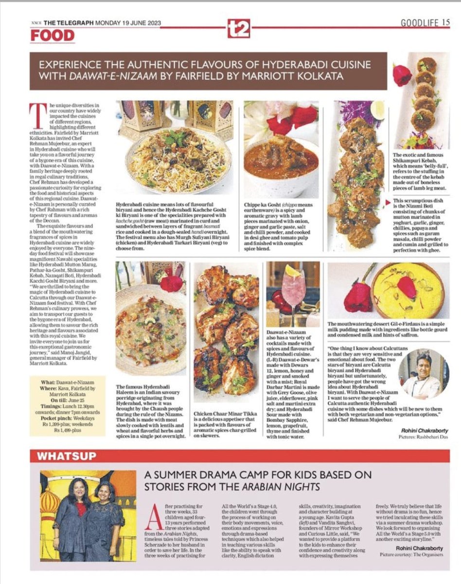 chefrehmanLko's tweet photo. Did you check the @T2 today morning??
If not. Allow me to share this morning's coverage at the most prestigious newspaper of Kolkata, The Telegraph @T2 π€©
#chefrehman #roamingchef #newspaper #mediacoverage #kolkata #thetelegraph #t2 https://t.co/Tt6bb6FGxq