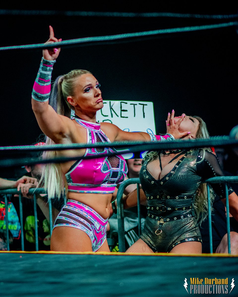 The #OneTime #NWA Women's World Champion Kamille about to deliver a crushing blow to the chest of Natalia Markova during the match of the night at the #CrockettCup Night Two! 
@Kamille_brick @RealNMarkova 

📸: Mike Durband Productions