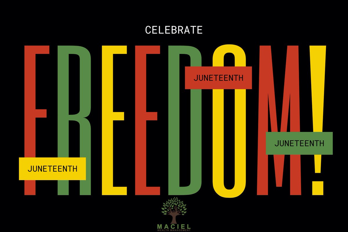 MacielWealth's tweet photo. Let's continue to work for a more inclusive and just society.
#Juneteenth  #FreedomDay #Unity #Equality https://t.co/A6ViM3OAjl