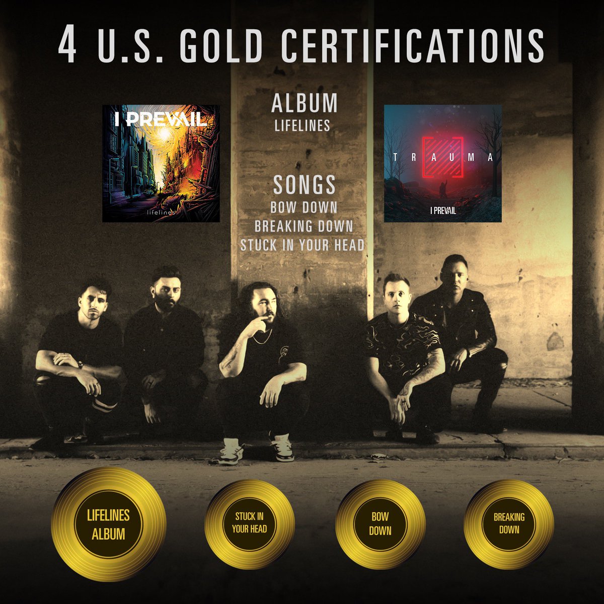 ‘Bow Down’, ‘Breaking Down’, and ‘Stuck In Your Head’ have reached certified gold in the US alongside ‘Lifelines’. 

Thank you for listening.