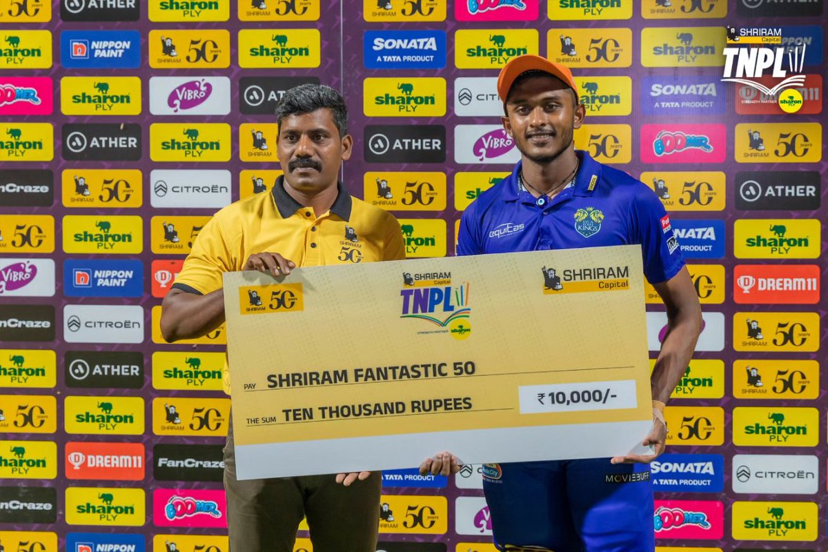 TNPremierLeague's tweet photo. Prize🎁 time!🤩
#TNPL2023
#lkkvscsg
#TNPLonstarsports
#TNPLonfancode
#NammaAatamAarambam💥
#NammaOoruNammaGethu💪🏼 https://t.co/TTzjs5sXun