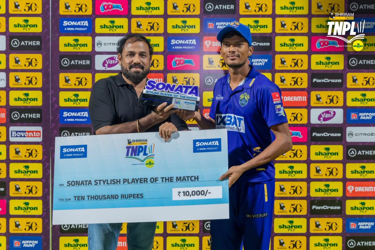TNPremierLeague's tweet photo. Prize🎁 time!🤩
#TNPL2023
#lkkvscsg
#TNPLonstarsports
#TNPLonfancode
#NammaAatamAarambam💥
#NammaOoruNammaGethu💪🏼 https://t.co/TTzjs5sXun