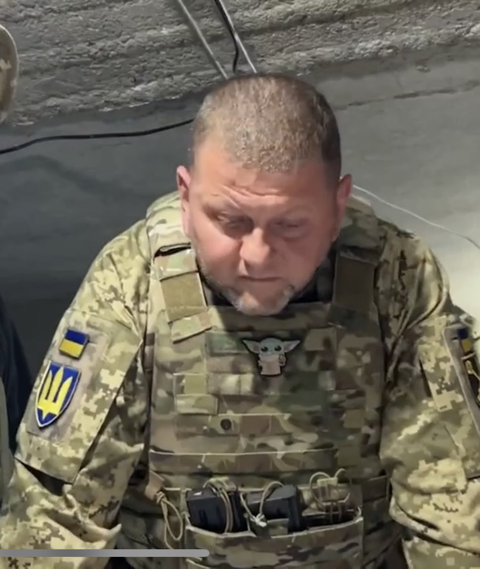 OstapYarysh's tweet photo. If you haven’t seen Ukraine’s Commander-in Chief Valerii Zaluzhny @CinC_AFU wearing a Baby Yoda patch, here you go. https://t.co/GJObZcEX9H