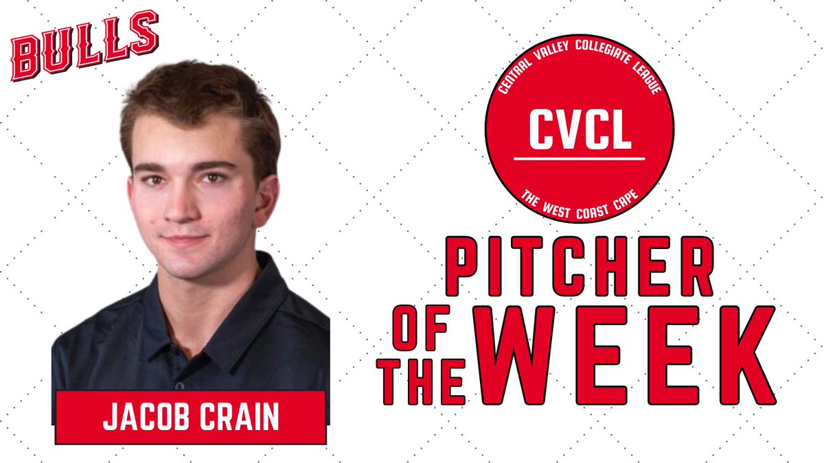 <a href="/cvclbaseball/">Central Valley Baseball News 101</a> Week 3 Awards
Jacob Crain <a href="/jacob_crain/">Jacob Crain</a> - Bulls
San Francisco State <a href="/SFStateBaseball/">SF State Baseball</a> 
3 IP 3 H 1 ER 1 BB 7 K
5-11 .445 RBI 2 R SB