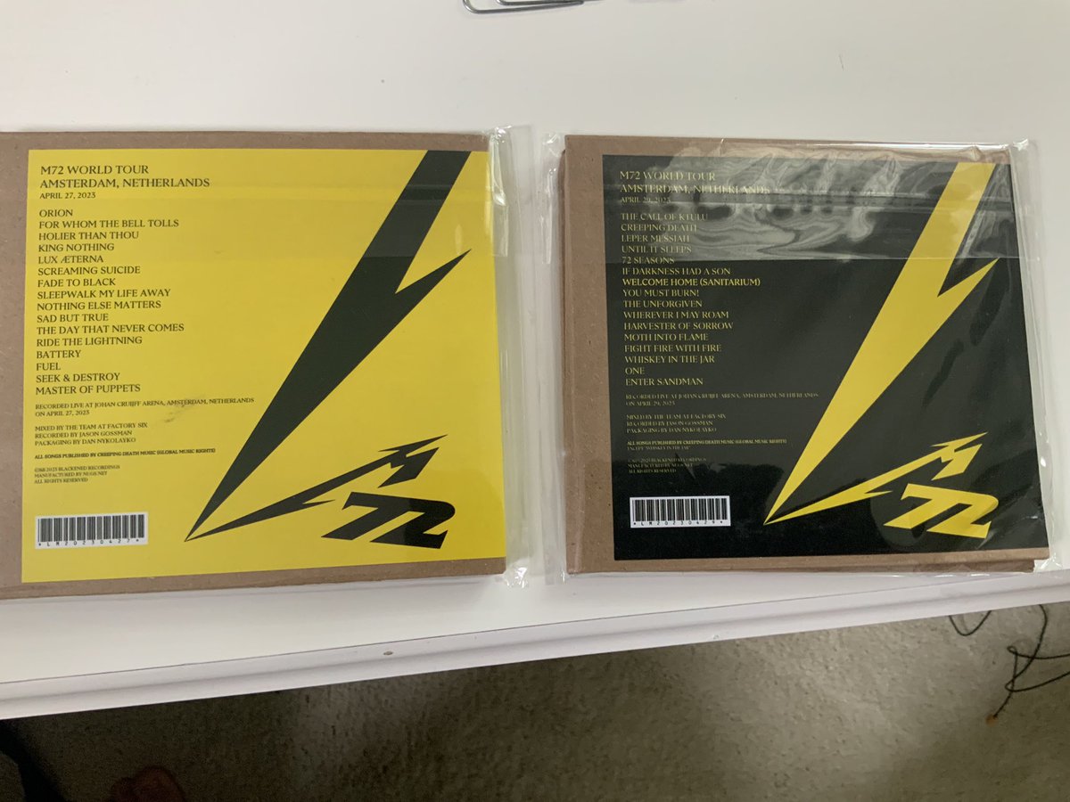 Look what arrived in the mail!

My copies of Night 1 & 2 of @Metallica live #M72Amsterdam in April!

About to pop these on & rock out!

Hear our review of #M72SeasonsTour in Europe

Night 1: pdst.fm/e/p.podderapp.…

Night 2: pdst.fm/e/p.podderapp.…

#MetOnTour #metallicafamily