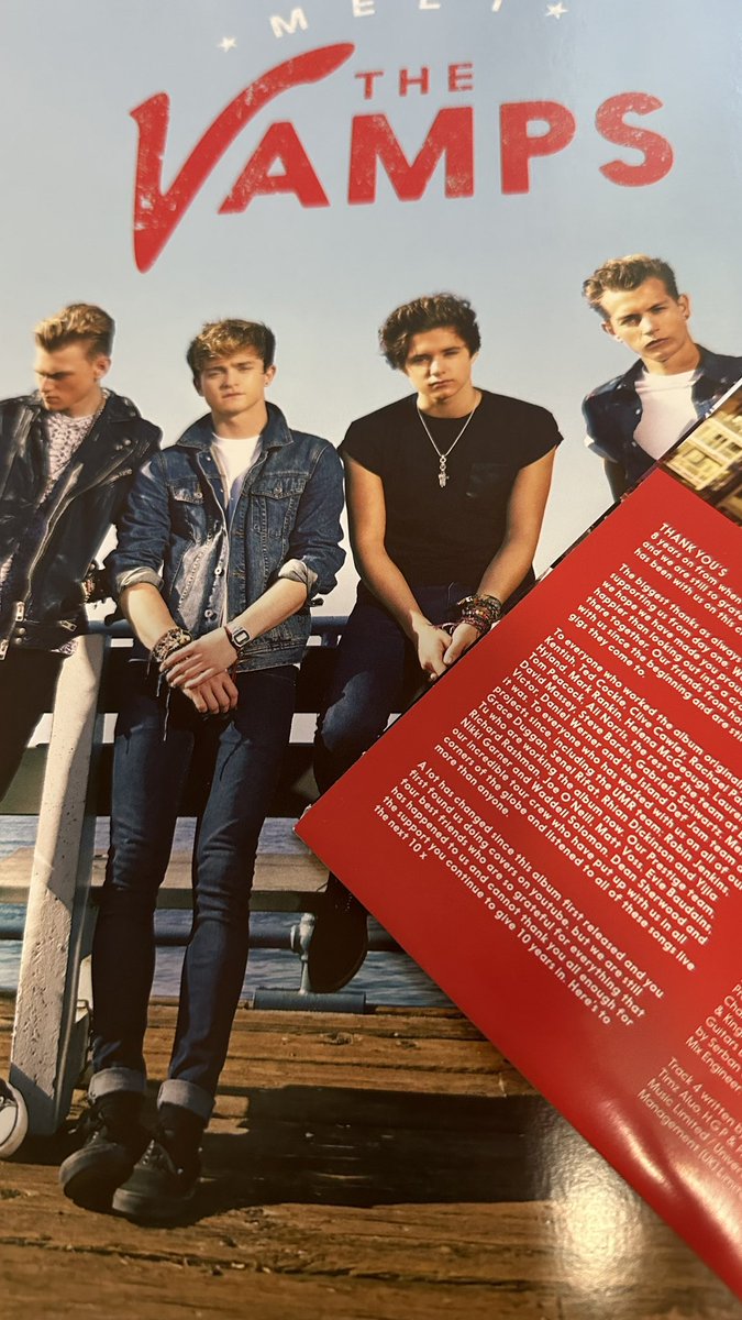 bradwillstyles's tweet photo. the new thank you’s on the meet the vamps vinyl🥹 @TheVampsband https://t.co/Yqumk9eUKr