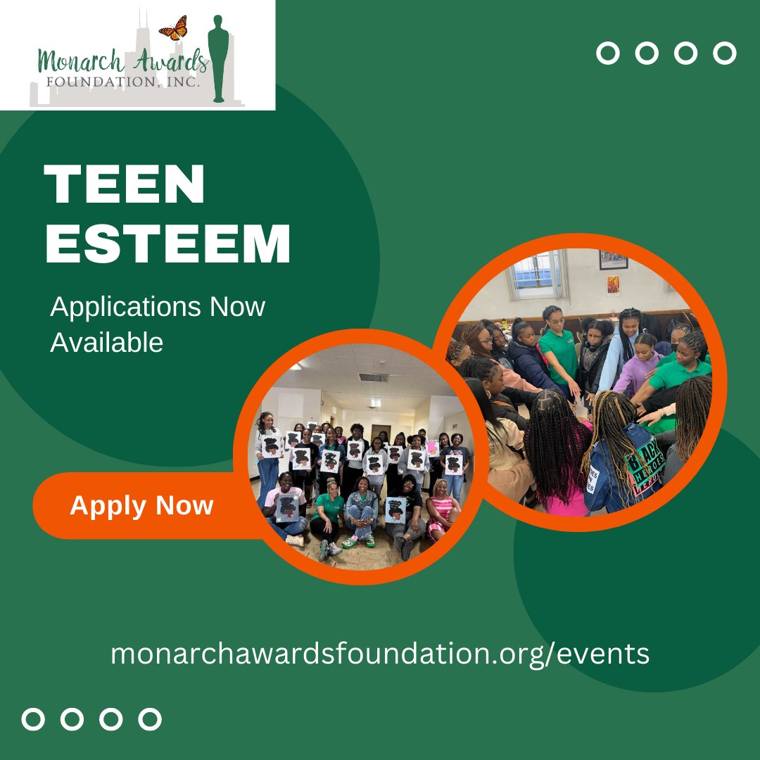 We are now accepting applications for our 2023 – 2024 Teen Esteem Mentoring Program, a youth development initiative that offers academic and leadership development to high school girls. Apply now @ monarchawardsfoundation.org/2023-2024appli…

#MonarchAwardsFoundation
#XiNuOmega
#AKA1908
#TeenEsteem