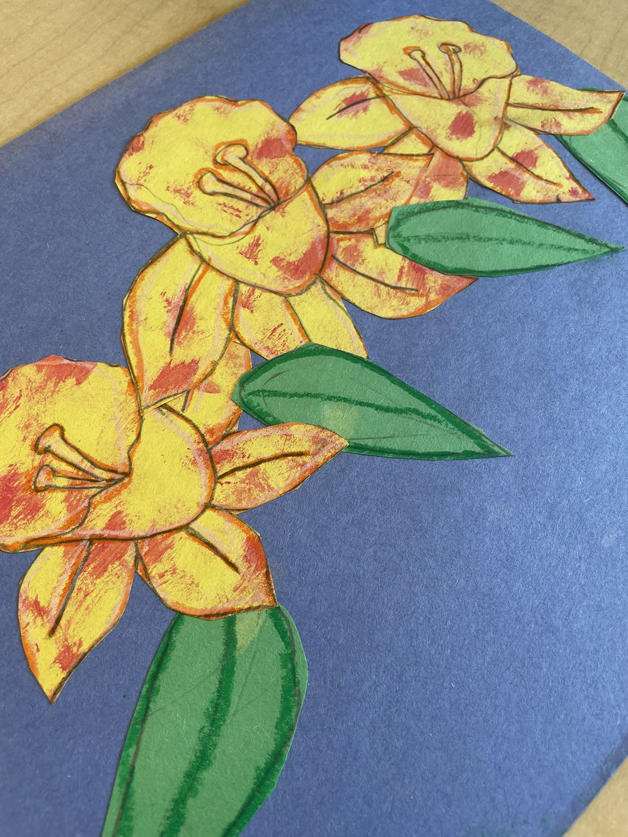 Process-driven Spring artwork: created a collage using painted paper &amp; oil pastels. #yrdsbarts <a href="/yrdsb/">York Region DSB</a> @yrdsbarts