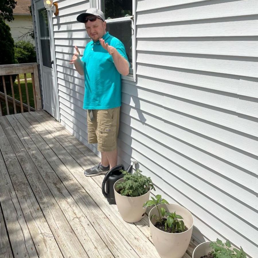 Travis is really enjoying growing his tomato and pepper plants! He likes to water them every morning. We're looking forward to sharing photos when they're ready to eat!

#alternativesraritan #vegetablegarden
