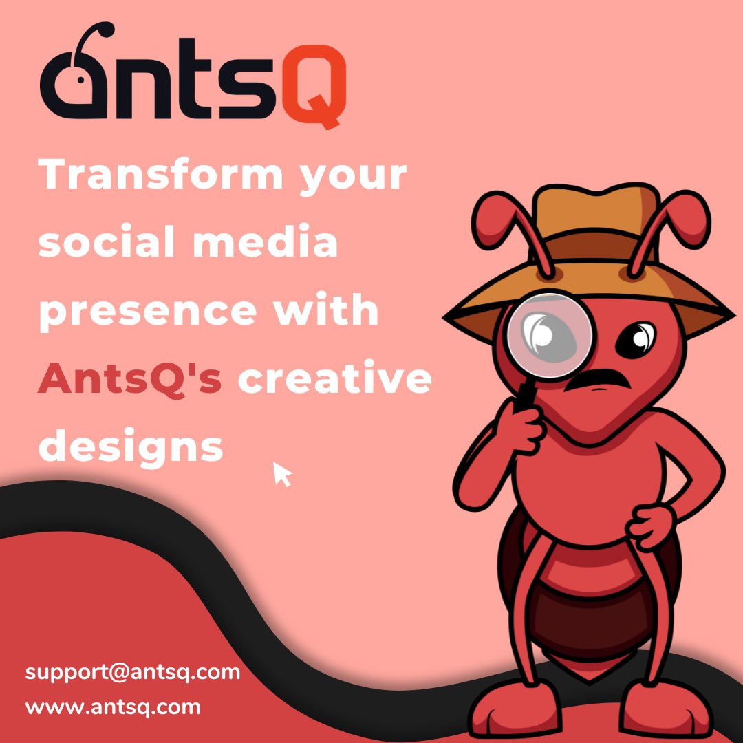Transform your social media presence with AntsQ's creative designs

#AntsQ #CreativeDesigns #SocialMediaPresence #GraphicDesign #Marketing #Branding #GrowthStrategy #GraphicDesigner #BrandIdentity #SMMarketing #GrowthHacking #VisualDesign #VisualMarketing