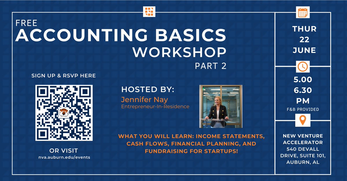 Free Business Workshop for more information, visit nva.auburn.edu/events/