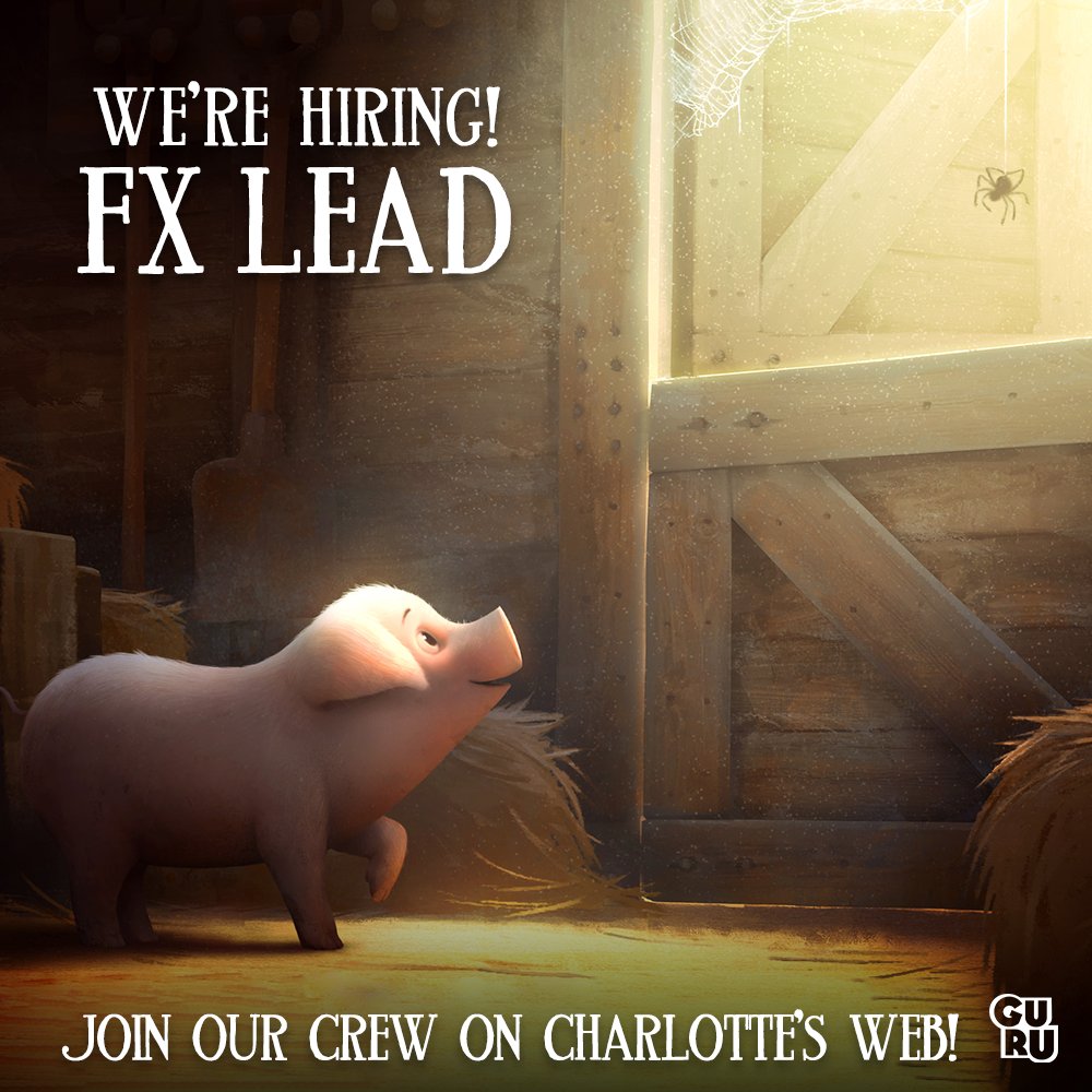 JOB ALERT! 📣 We're looking for a talented FX Lead to come weave their magic on the beloved classic Charlotte's Web! 🕸️ Apply now and share with your network! ✨ 👉 rebrand.ly/FX-Lead