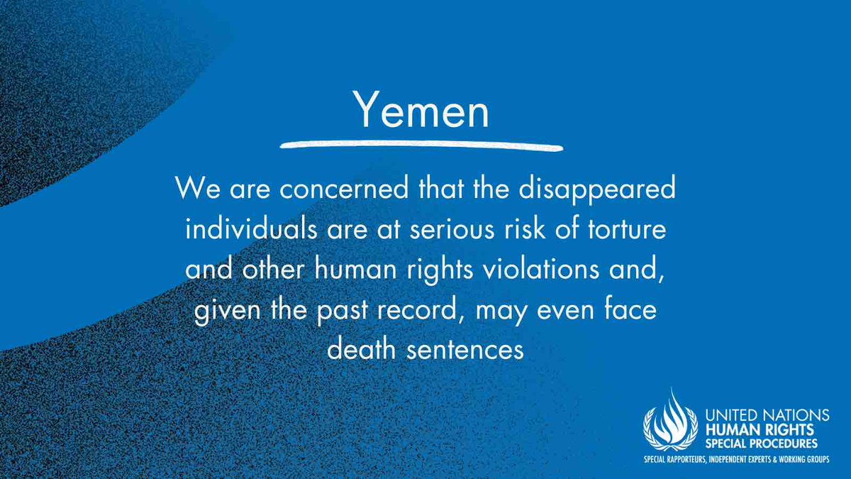 UN_SPExperts's tweet photo. UN experts urge de facto authorities in #Yemen to release 16 Baháʼís disappeared by the Houthi militia in Sana’a four weeks ago. “The abduction of these individuals and concealment of their whereabouts are tantamount to enforced disappearance.

https://t.co/DBmD2fwBdy https://t.co/hqDUfd6hwd