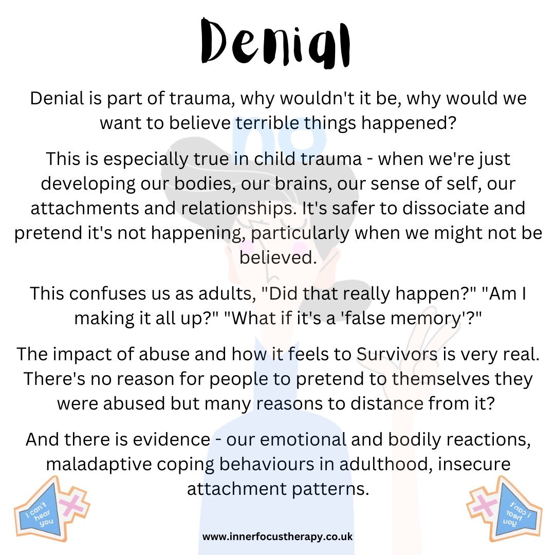 Ah denial - it feels so enticing! To deny the existence of a problem, a person, a feeling, a thought, a trauma! But is it helpful in the long term?
#trauma #traumarecovery #traumaresponse #traumasurvivor #traumaticchildhood #ptsd #cptsd #dissociativeidentitydisorder #dissociation