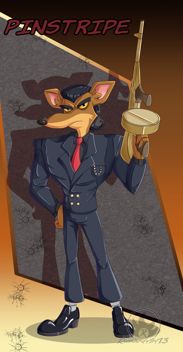 Pinstripe 
Drawing did many months ago

I don't know why I've never shared this before 🤔
But here it is. XD

#CrashTeamRumble #CrashBandicoot