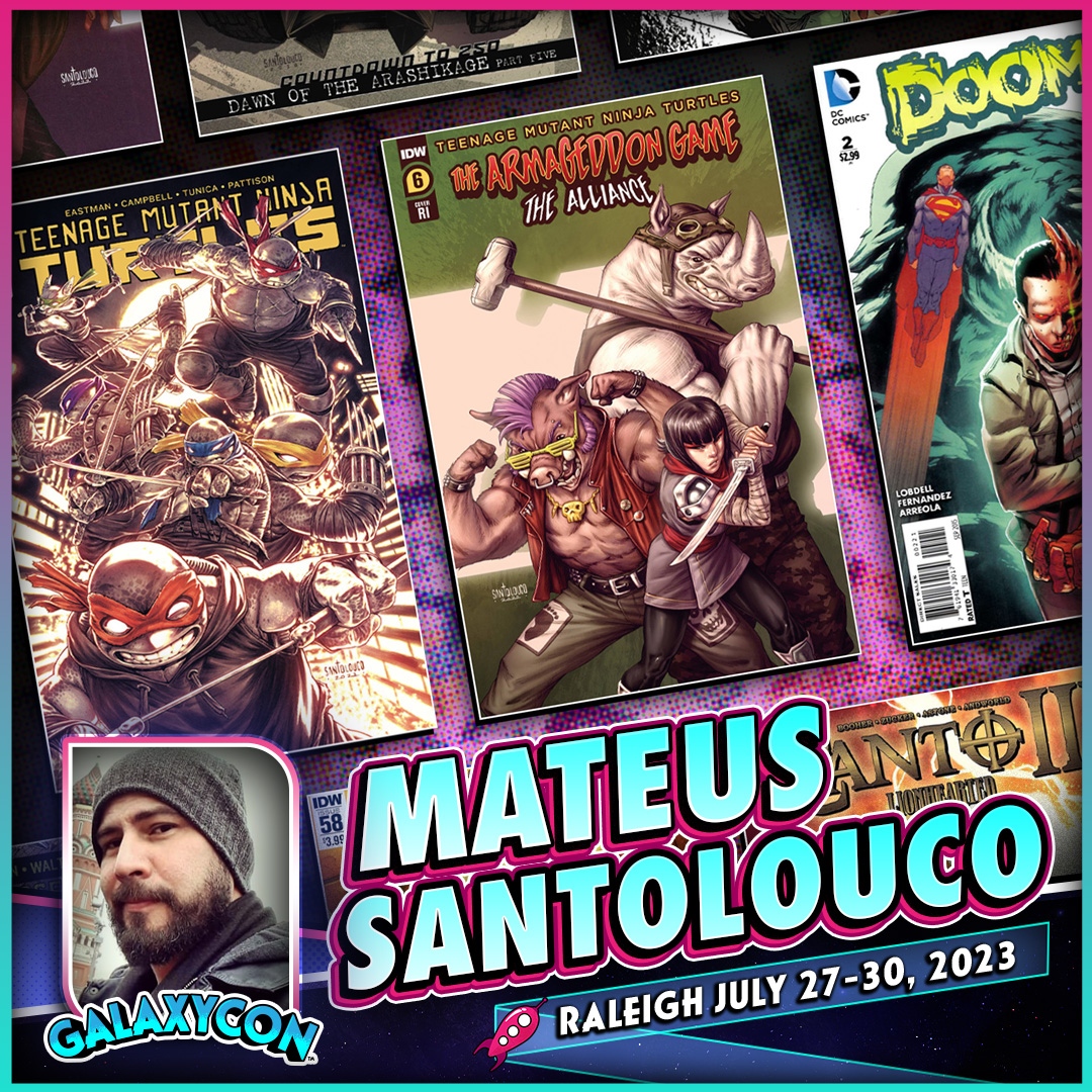 GalaxyConRDU's tweet photo. Meet @Santolouco at GalaxyCon Raleigh July 27-30, 2023 at the Raleigh Convention Center!

Find Out More: https://t.co/hTL82atvrQ

#GalaxyCon #GalaxyConRaleigh #ComicCon #MateusSantolouco #comicbookart #TMNT #TeenageMutantNinjaTurtles #DialH #comicbooks https://t.co/WctA9eID8v