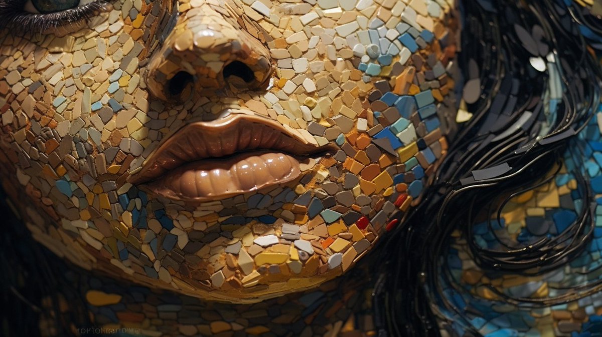 Mosaic Lips 

#MosaicLips #ArtisticExpression #VisualMasterpiece #ColorfulCreations #CreativeInspiration #PoeticImagery #SculpturalBeauty #ArtisticFlair #VibrantPalette #AbstractArtistry #ExpressiveArt #EtherealVisions #VisualPoetry #ArtisticSensation #ImaginativeCreation