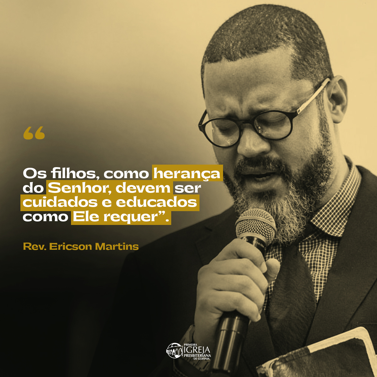 PIPG1's tweet photo. "Os filhos, como herança do Senhor, devem ser cuidados e educados como Ele requer".
Rev. Ericson Martins
#frases #frasepastoral #goias #Goiânia #pipg https://t.co/xeiiVYbAvL