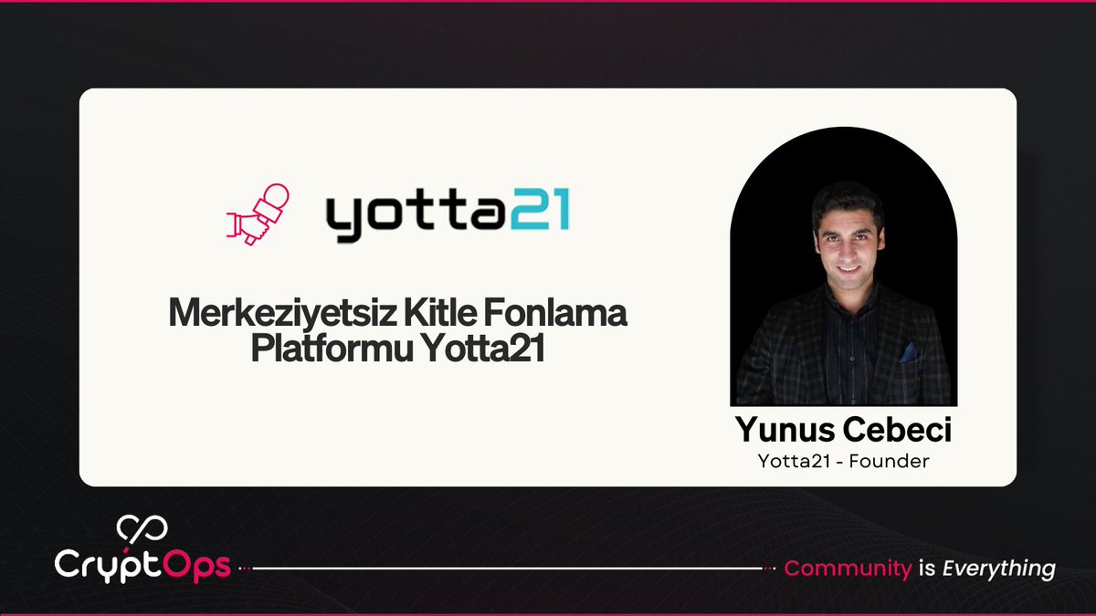 🙌🏻 Merkeziyetsiz Kitle Fonlama: Yotta21

Merkezi Olmayan Kitle Fonlaması Platformu @Yotta_21'i Keşfedin. Yotta21 kurucusu Yunus Cebeci (<a href="/yunuscebeci21/">Yunus Cebeci🐬</a>) ile yaptığımız özel röportajımızı okumak için 👇🏻
merkeziyetsizhaber.com/merkeziyetsiz-…