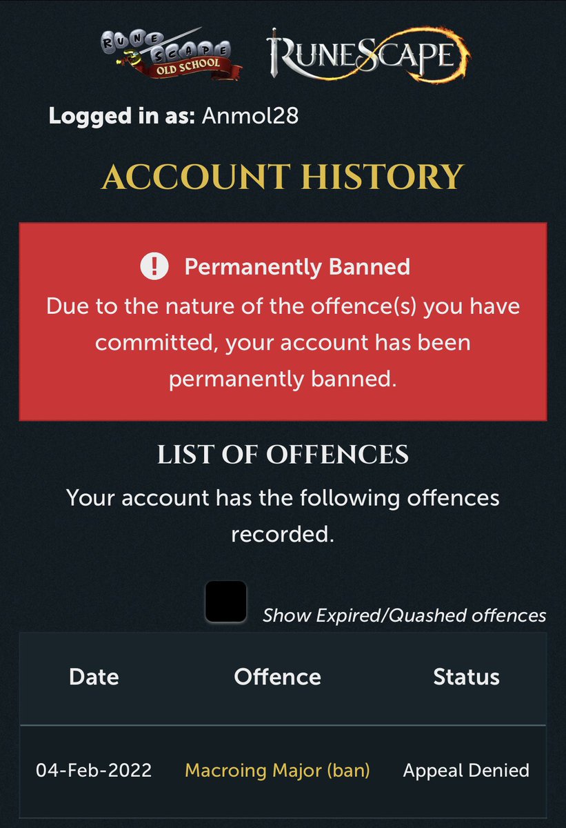 matrixhunter90's tweet photo. @AltFancy @JagexTwisted I was falsely banned for macroing what I was doing was I got my smithing to 99 made rune 2h and Al he’s them. I made another account a few weeks after and then I did the same thing I built it up got it to 99 smith again was making rune 2h then alched and it was falsely banned https://t.co/e29zsfWZkz