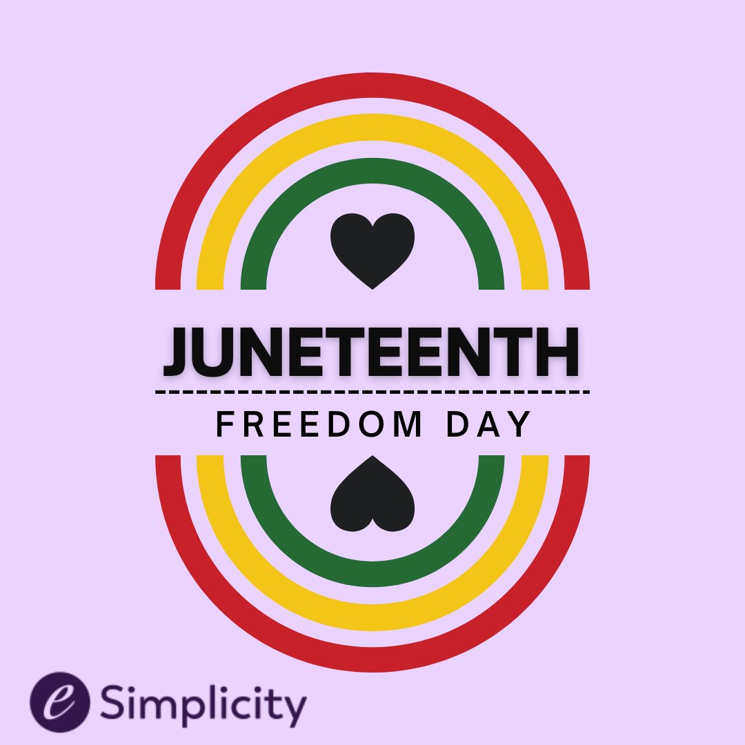 🎉 ❤️ 💛 💚 🖤 Happy #Juneteenth! Today, we celebrate freedom, equality, and the resilience of Black communities.  

#FreedomDay #EqualityForAll #InclusiveCulture #eSimplicity #HealthcareIT #DigitalServices #Telecommunications
