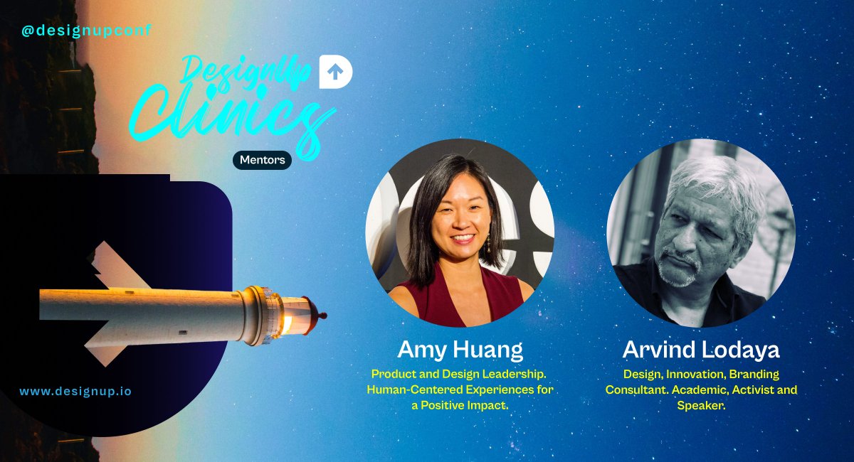 DesignUpConf's tweet image. Experience exceptional mentorship at #DesignUp Clinics with exceptional leaders.

Amy Huang joins us as a mentor, to empower people to take ownership and demonstrate their expertise 🚀+ Arvind Lodaya brings his extensive experience in innovation, design, and branding!✨