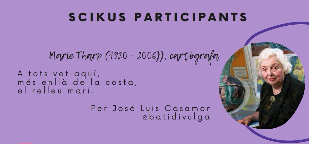 batidivulga's tweet photo. El concurso de #Scikus con Perspectiva de la @ACCC_ ya tiene ganadores! Contento al menos de poder haber participado con este primer #Sciku dedicado a Marie Tharp.
¡Saludos a todas las @Oceanicas_IEO!
https://t.co/LoqnYWS5eB https://t.co/ysv9sckO9W