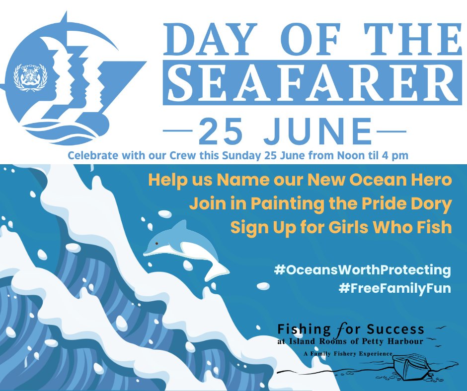 Fishing for Success (@islandrooms) on Twitter photo Celebrate #DayOfTheSeafarer2023 with Fishing for Success🐟Sunday 25 June🌊NOON til 4 PM⛵️Rain🌦️or Shine☀️#FreeFamilyFun sharing ideas about #OceansWorthProtecting! Find out about our New Ocean Hero & enter a naming contest! Help paint the #Pride dory! Get a📸Join Girls Who Fish🎣 Celebrate #DayOfTheSeafarer2023 with Fishing for Success🐟Sunday 25 June🌊NOON til 4 PM⛵️Rain🌦️or Shine☀️#FreeFamilyFun sharing ideas about #OceansWorthProtecting! Find out about our New Ocean Hero & enter a naming contest! Help paint the #Pride dory! Get a📸Join Girls Who Fish🎣