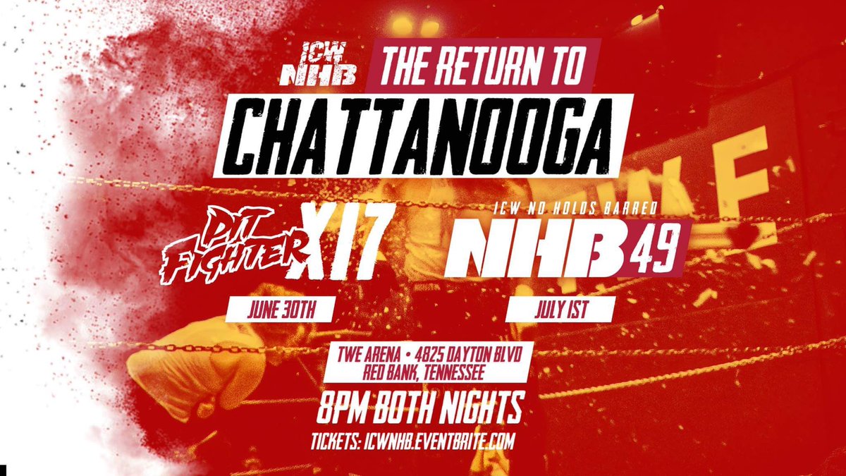 NHBTheChains's tweet photo. 50 RETWEETS and we will announce the NEXT FIGHT for #NHB49 

LETS MAKE IT OFFICIAL! 

LIVE! JUNE 30th-JULY 1st - TWE ARENA - CHATTANOOGA TN - 8PM 🛎️ 

TICKETS - 
https://t.co/kwIGEw9N11

Chattanooga is always a special time. 

COME JOIN US!! https://t.co/rbmcjNBOur