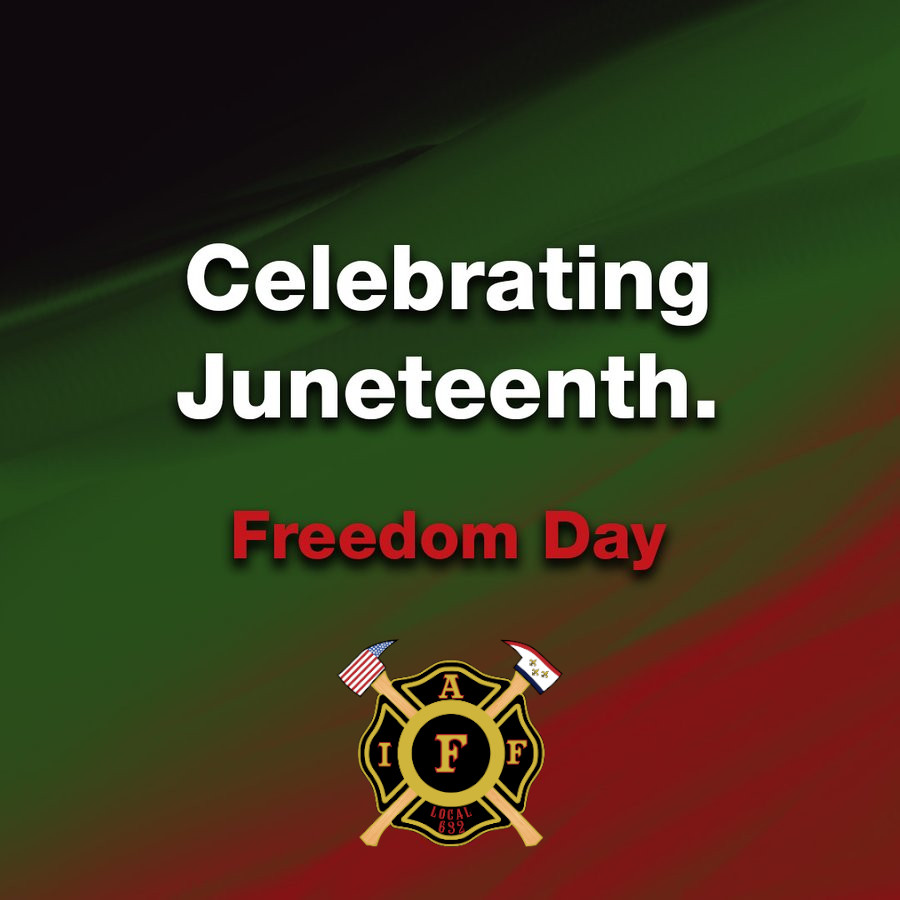Today, we celebrate the historic significance of #Juneteenth and the progress made toward freedom and equality. As a labor union, we stand united for inclusivity.
#iaff632 #noffa #nolafirefighters