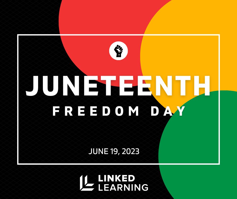 Join us in commemorating #Juneteenth. Today, we honor the emancipation of enslaved Black Americans, while acknowledging the lasting effects of slavery and systemic racism. As we look ahead, we must center transformational #edu practices + policies that advance racial justice.