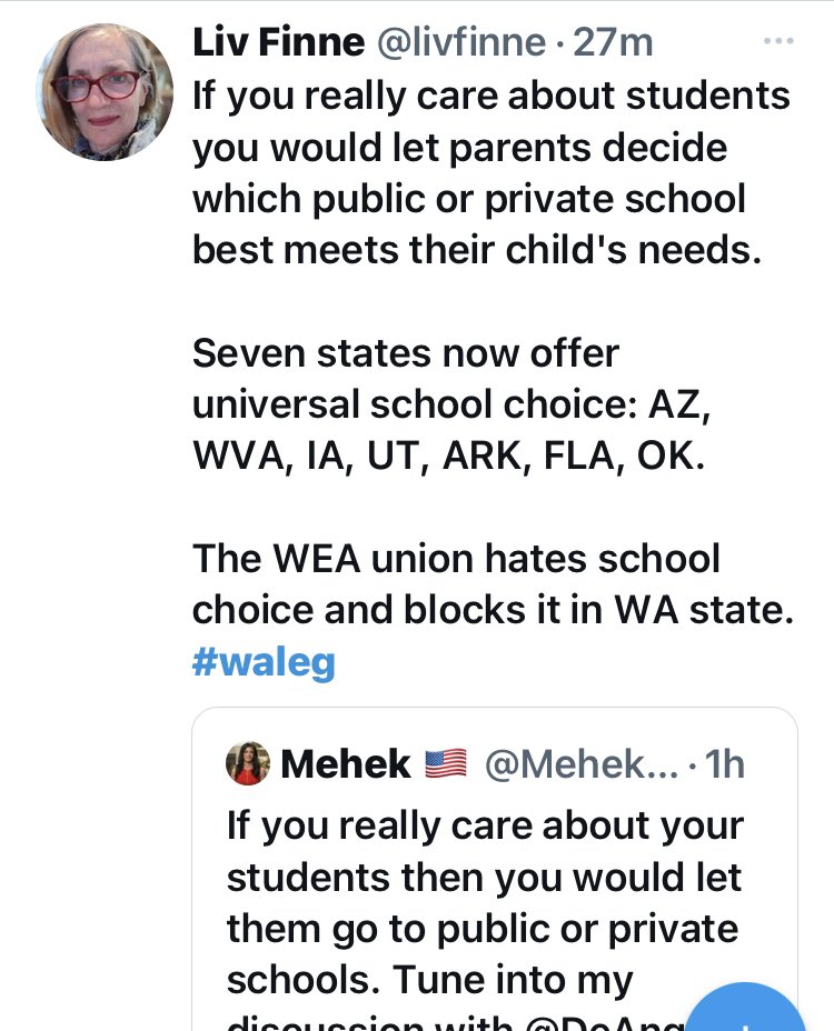 If you really care about students, you fully fund public ed that takes all students rather than giving wealthy families a government handout via #vouchers to attend private or religious schools that pick their students while defunding public ed. #waleg