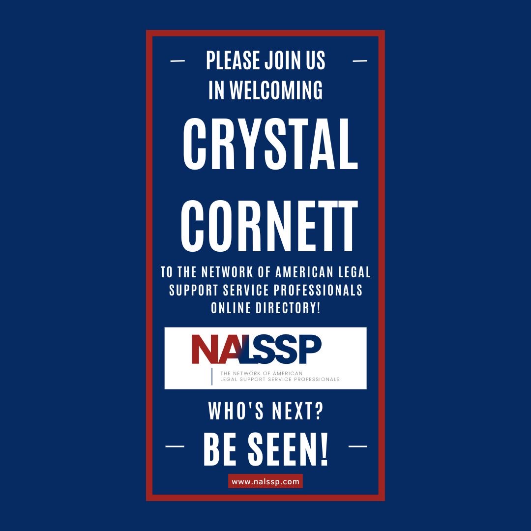 TheNALSSP's tweet photo. We See You Crystal Cornett!
@crystalcornett12 https://t.co/yPzOGblYf9 - https://t.co/x5tQZzkJkh #nalssp #paralegalsconnect #paralegal #legalrecruiter #legalassistant #legal #legalsecretary #houstontx #virtual #attorney #lawyer #lawclerk #texas #trial #court #paralegals #lawfirms https://t.co/4KQjJcBKpc