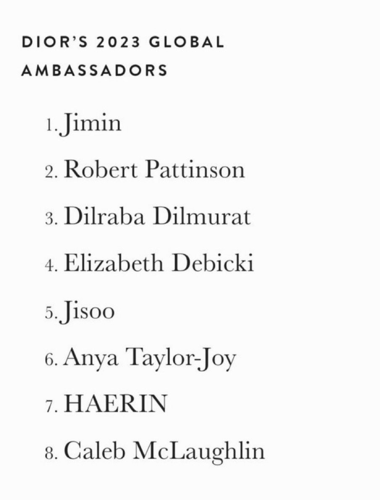 The Complete List of Dior Global Ambassadors