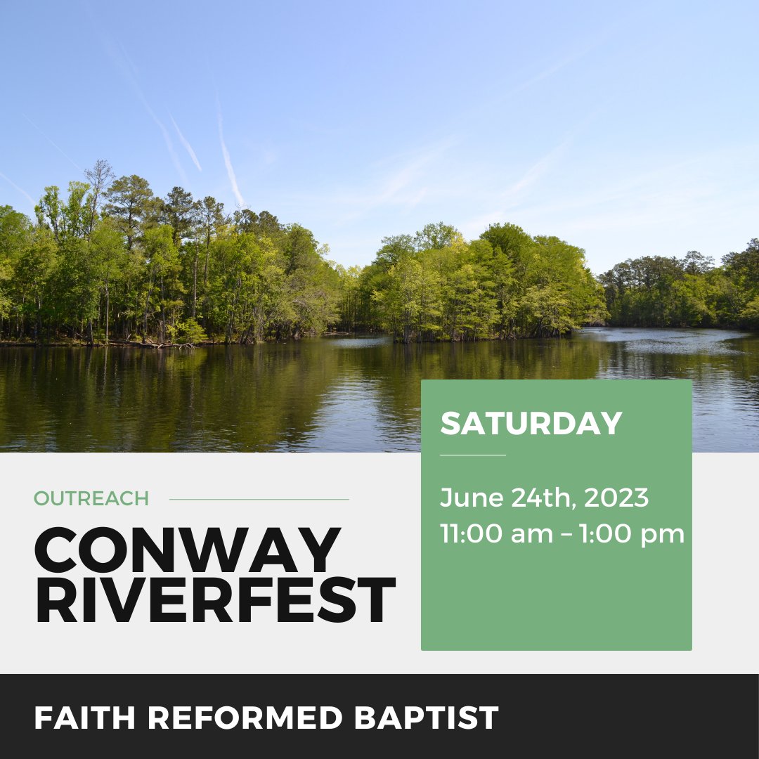 This Saturday, (June 24th) our church will be preaching, spreading the gospel, and handing out tracts at the Conway Riverfest. Pray that God uses us to advance His kingdom.