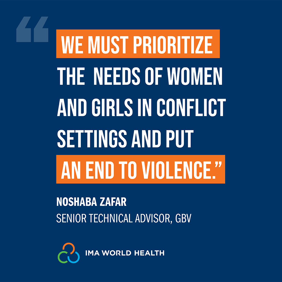 On International Day for the Elimination of #SexualViolence in Conflict, we are shining a light on the need to prevent, mitigate and respond to #genderbasedviolence in fragile settings across the globe. 

Learn more: imaworldhealth.org/technical-reso…